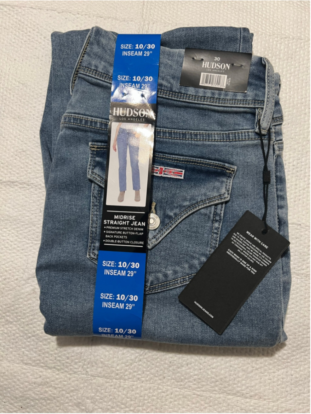NWT HUDSON Los Angeles Midrise Straight Jean Women Size 10/30